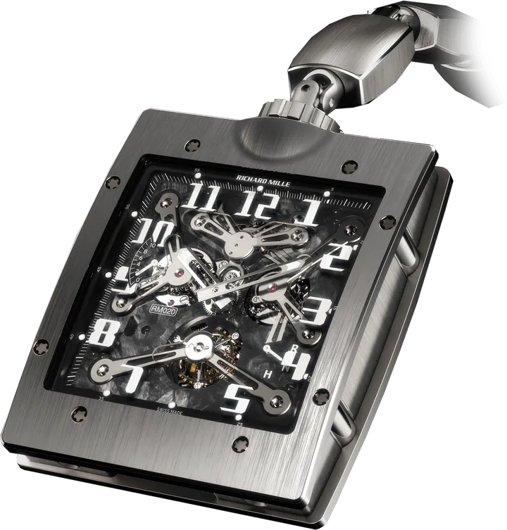 Richard Mille RM 020 Manual Winding Tourbillon Pocket Watch, Titanium case