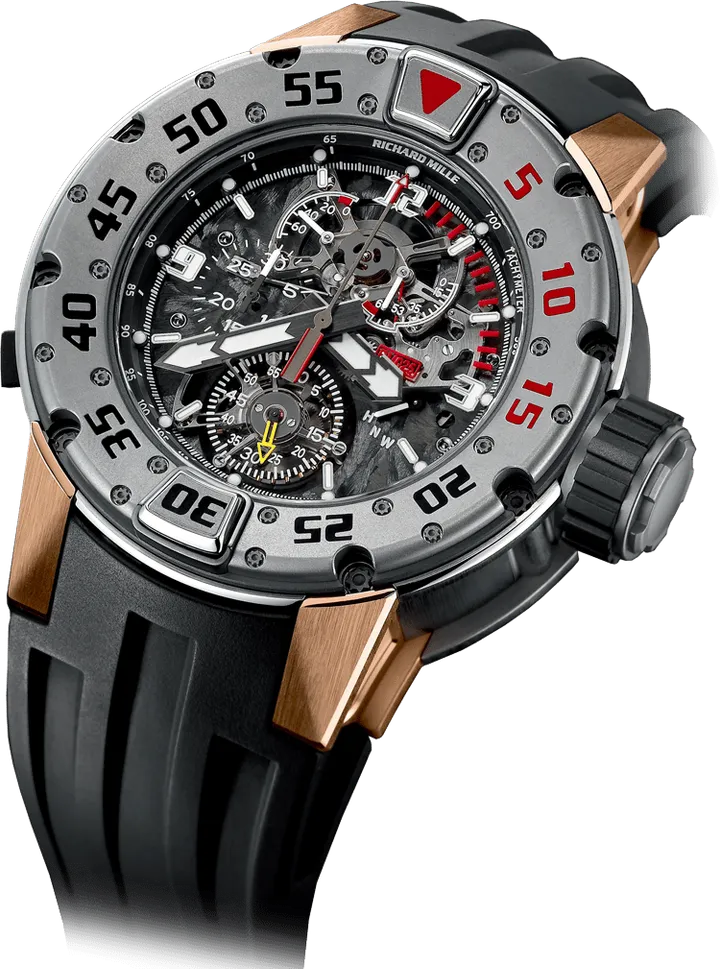 Richard Mille RM 025 Manual Winding Tourbillon Chronograph, Red gold case