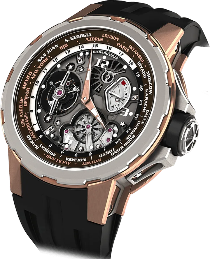 Richard Mille RM 58-01 Manual Winding Tourbillon Worldtimer, Red gold case