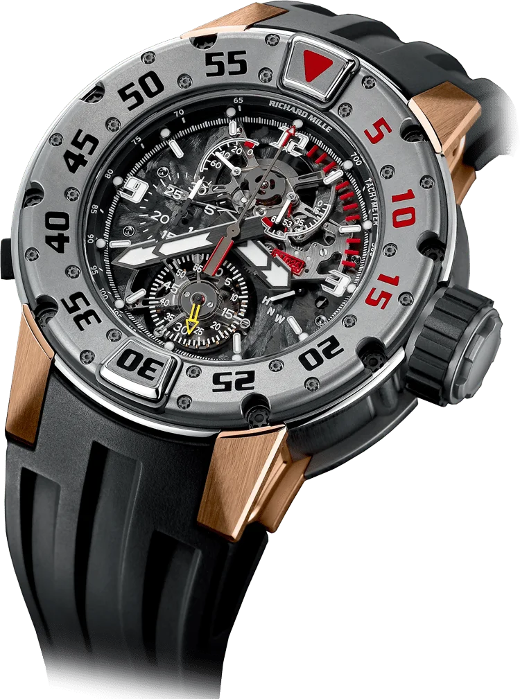 Richard Mille RM 025 Manual Winding Tourbillon Chronograph, Red gold case
