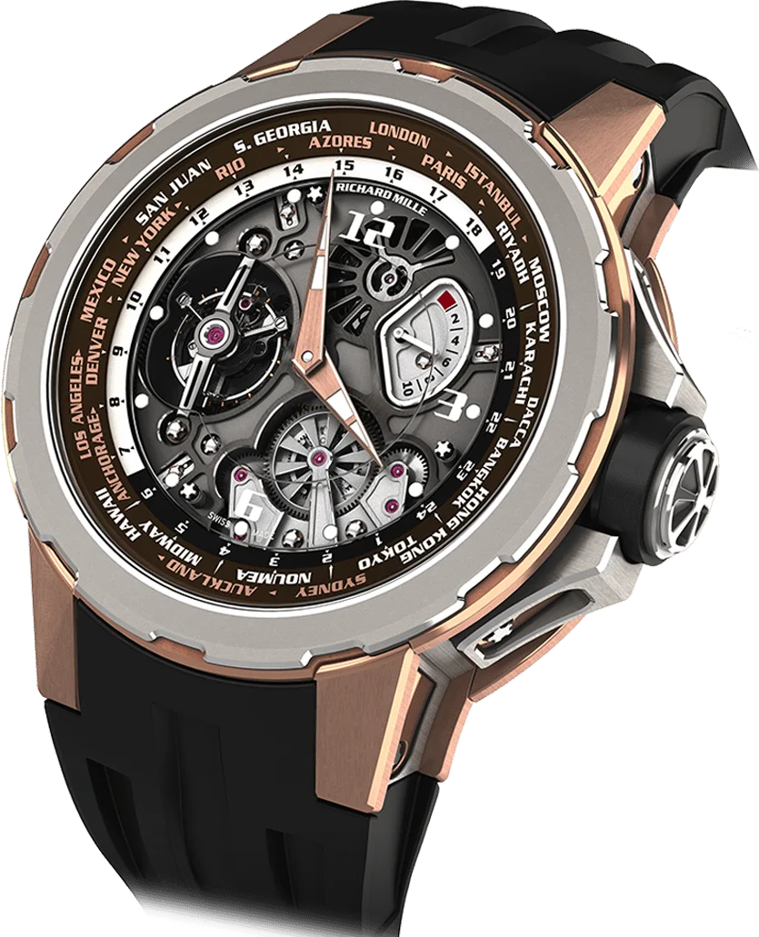 Richard Mille RM 58-01 Manual Winding Tourbillon Worldtimer, Red gold case
