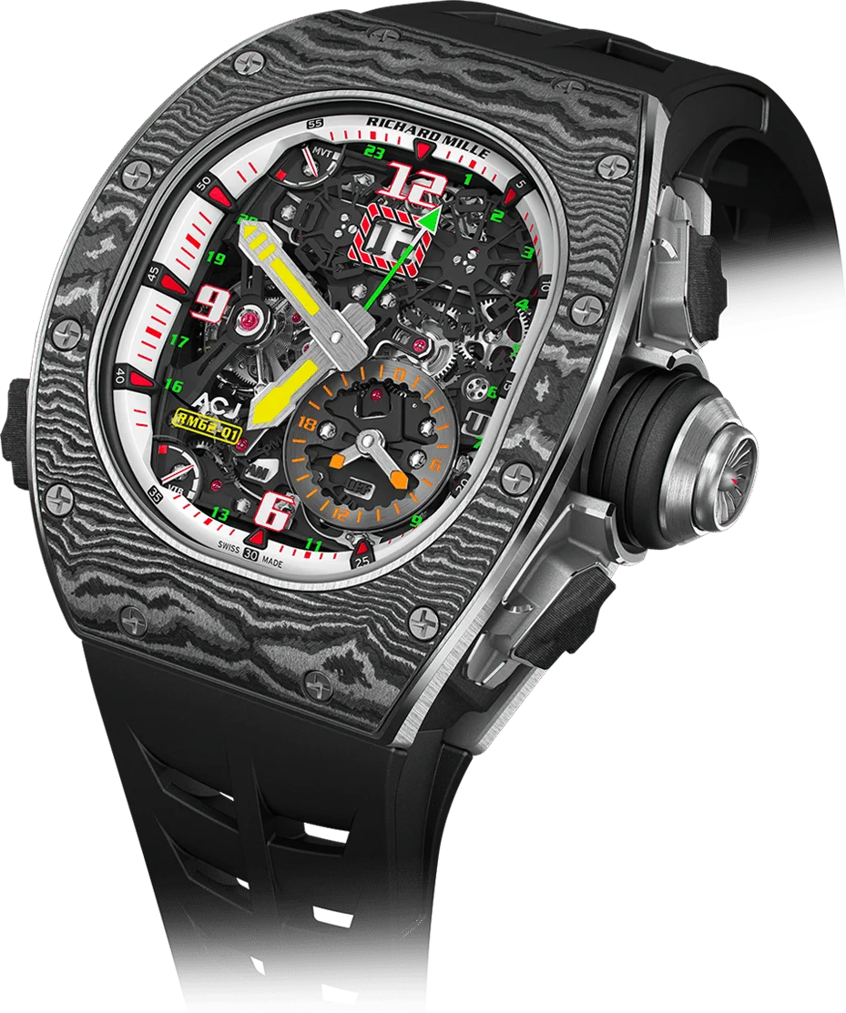 Richard Mille RM 62-01 Manual Winding Tourbillon vibrating alarm ACJ, Carbon TPT case