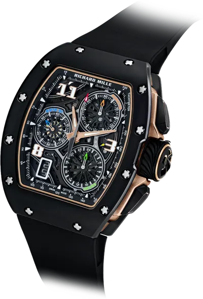 Richard Mille RM 72-01 Ceramic, Black or white TZP ceramic with 18k rose gold case