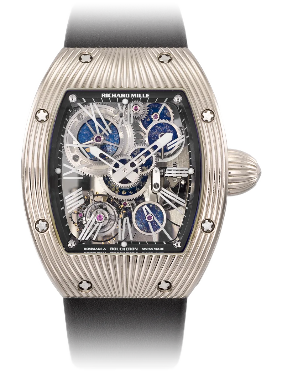Richard Mille RM 018 Blued and gold minerals wheels, White gold case