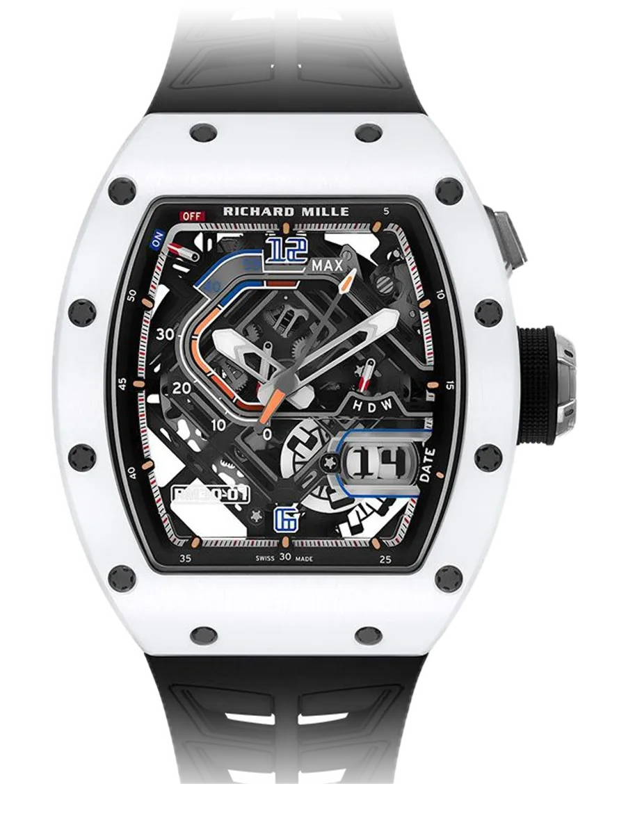 Richard Mille RM 30-01 ATZ white ceramic, Carbon TPT case